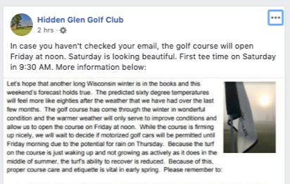Hidden Glen Opening